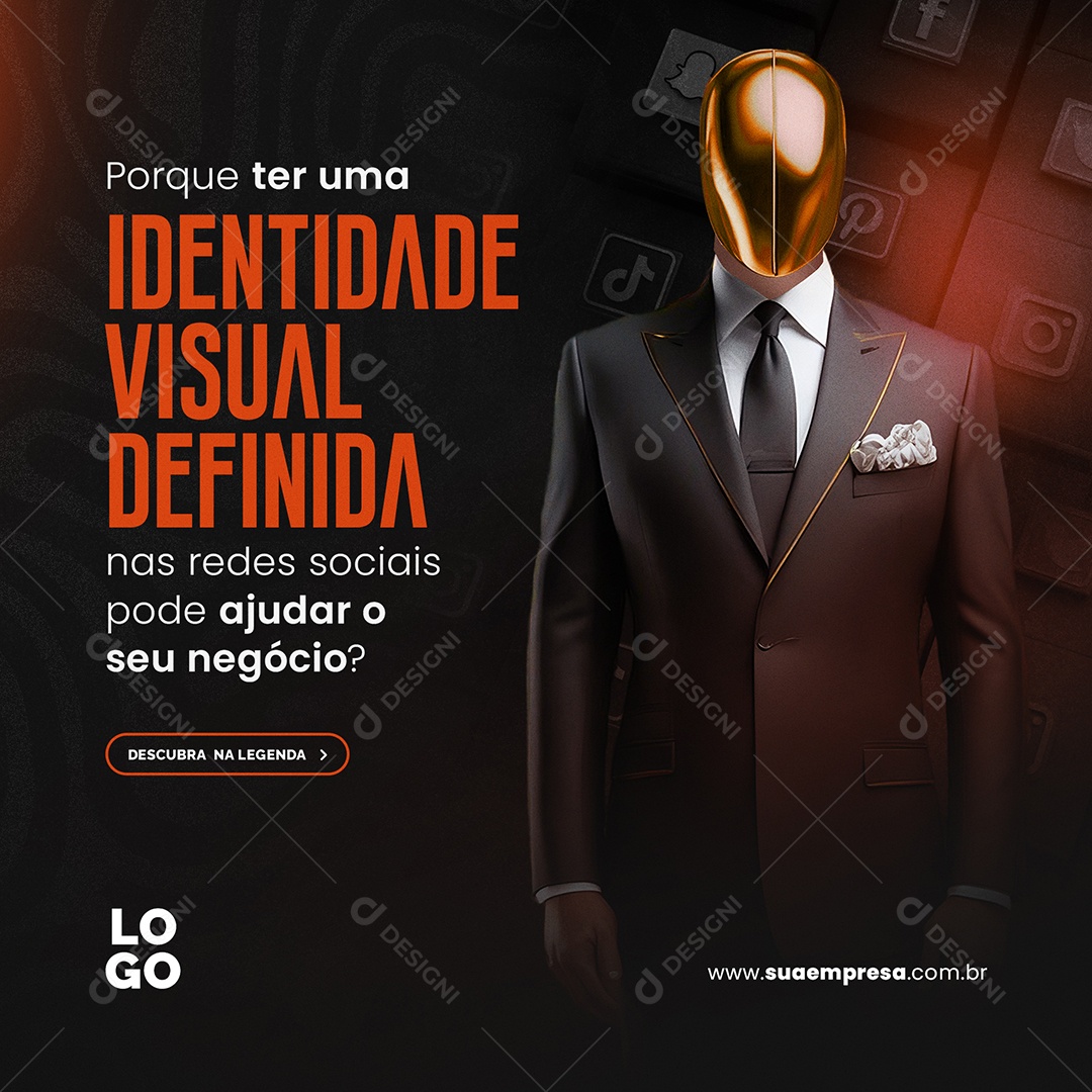 Social Media Identidade Visual Definida Seu Negócio PSD Editável