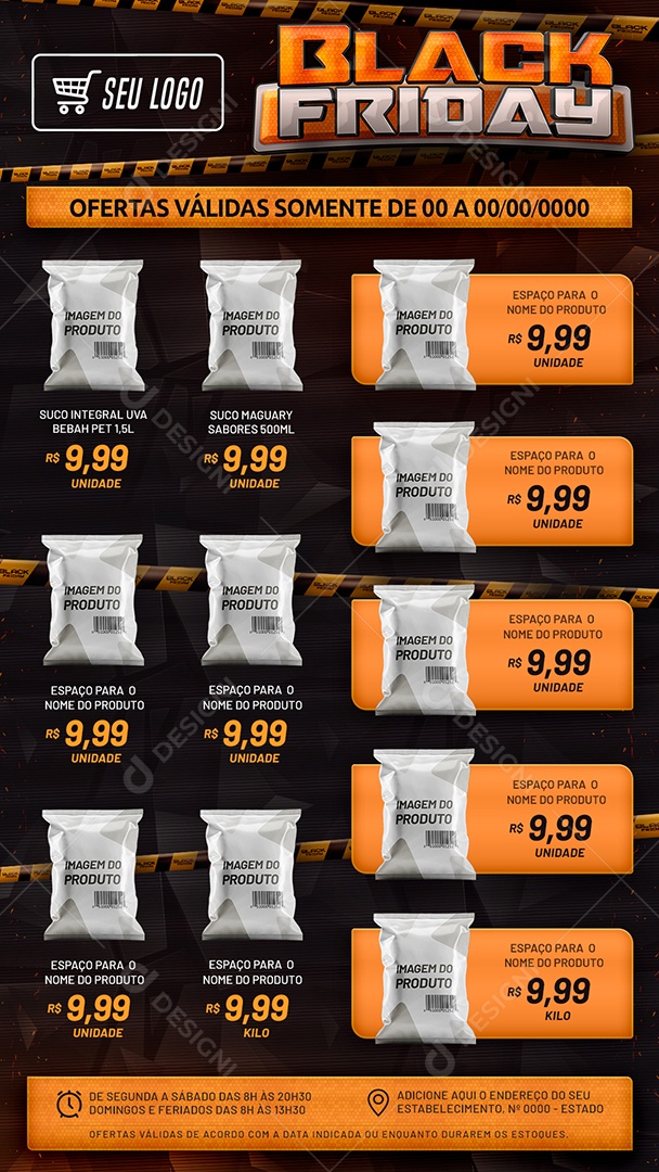 Social Media Story Black Friday Ofertas Válidas PSD Editável