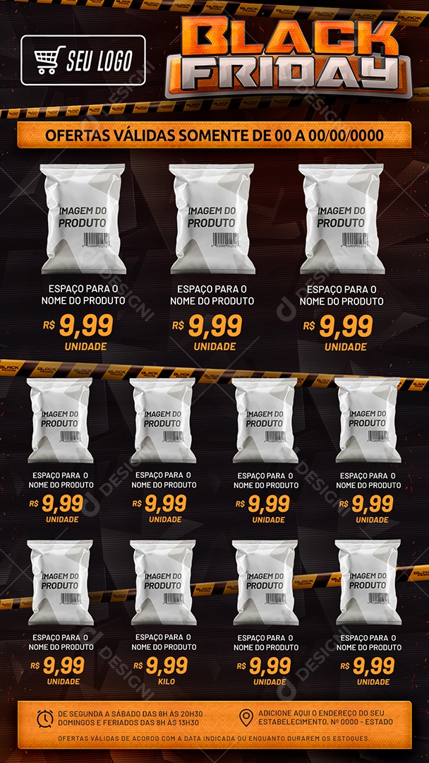 Story Black Friday Supermercado Ofertas Social Media PSD Editável