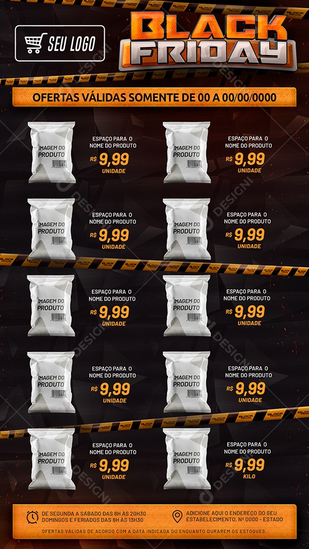 Social Media Story Black Friday Ofertas Válidas PSD Editável