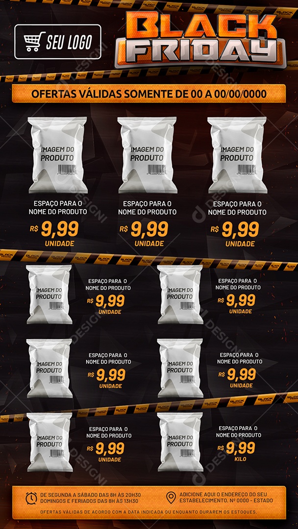 Story Black Friday Supermercado Social Media PSD Editável