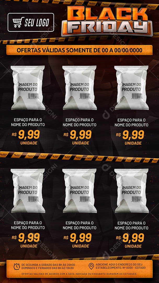 Social Media Story Black Friday Supermercado PSD Editável