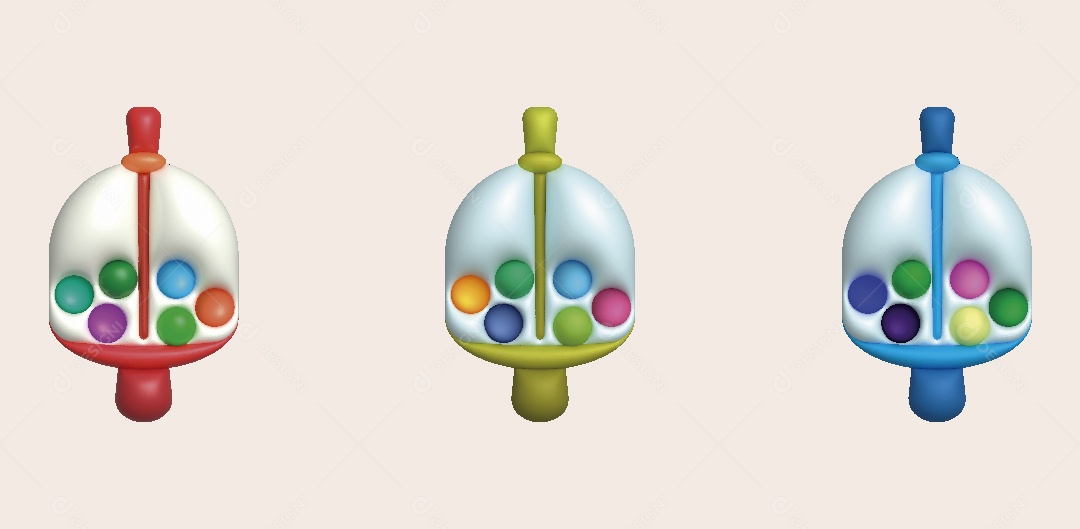 Brinquedos Ilustração 3D Vetor EPS