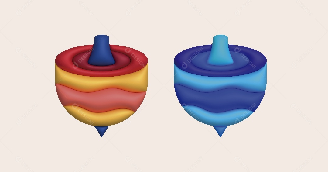 Pinhão de Brinquedo Ilustração 3D Vetor EPS