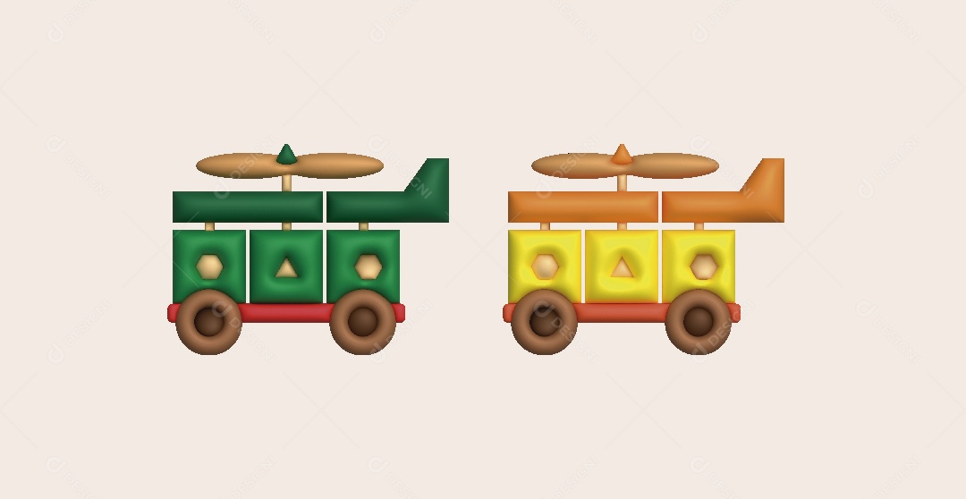 Helicóptero de Brinquedo Ilustração 3D Vetor EPS