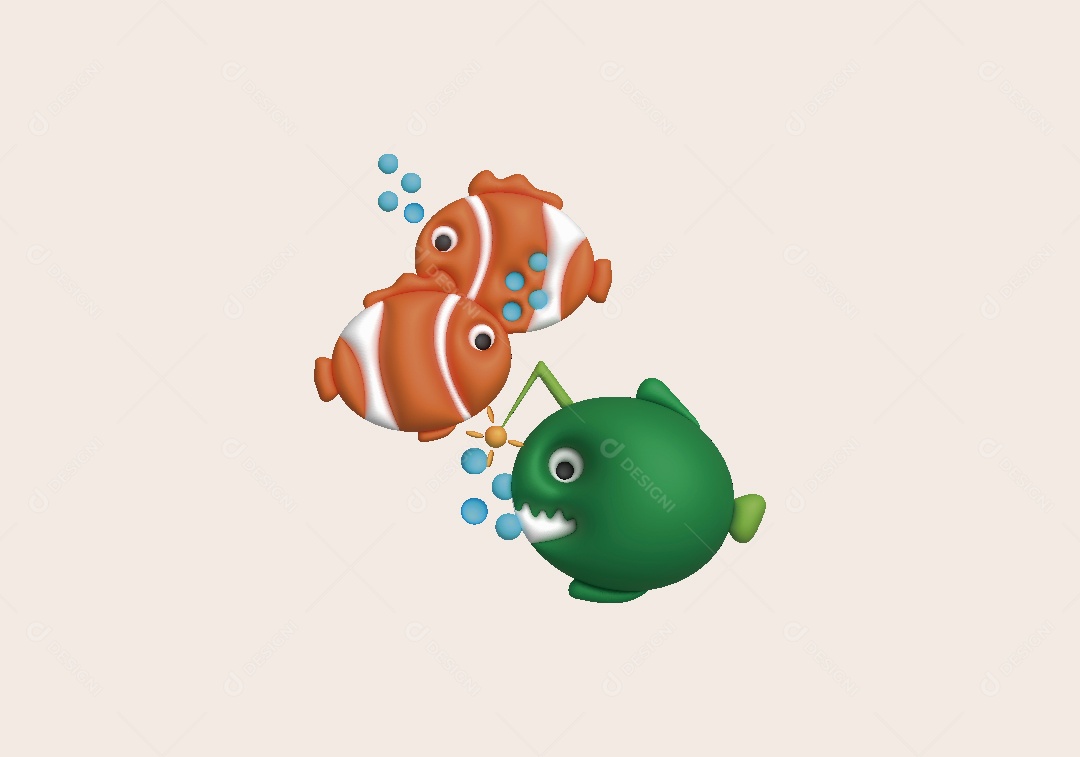 Peixe Ilustração 3D Vetor EPS