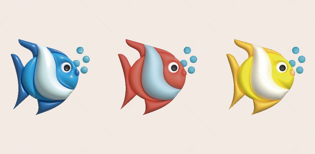 Peixe Ilustração 3D Vetor EPS