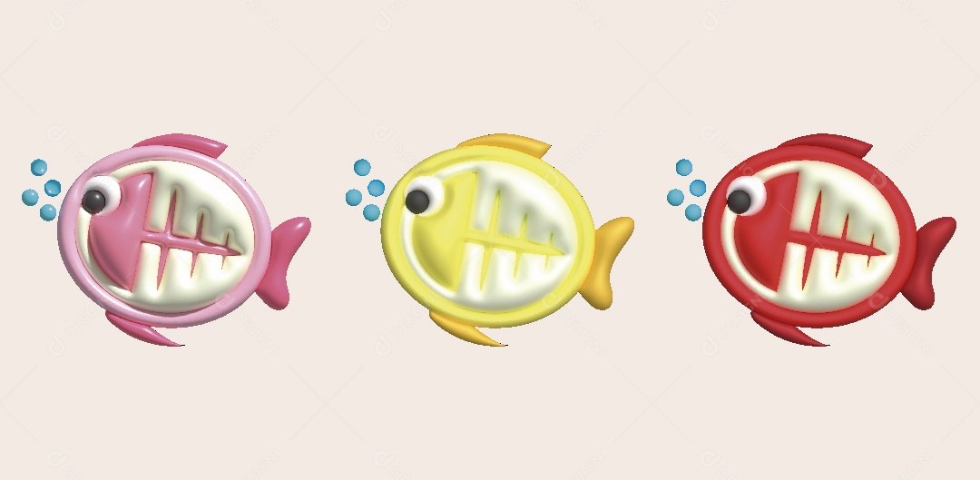 Peixe Ilustração 3D Vetor EPS