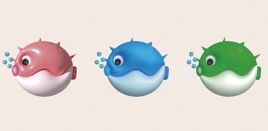 Peixe Ilustração 3D Vetor EPS