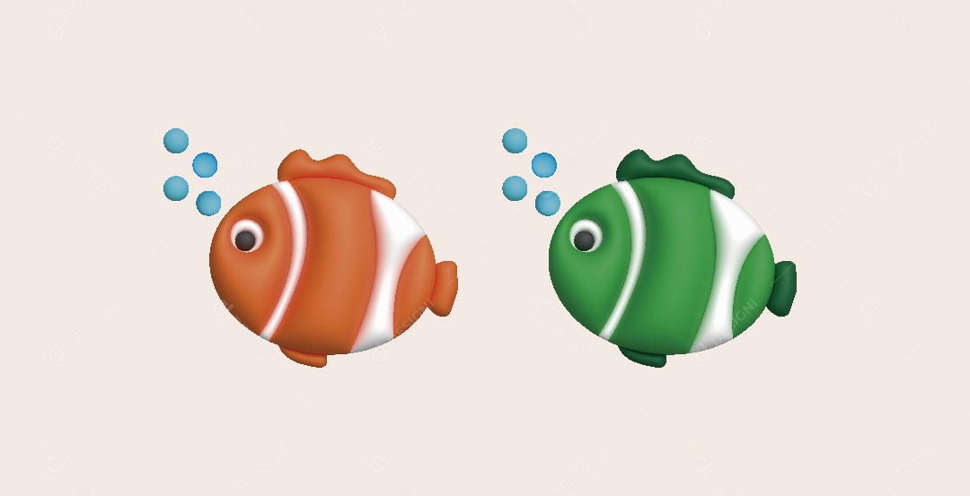 Peixe Ilustração 3D Vetor EPS