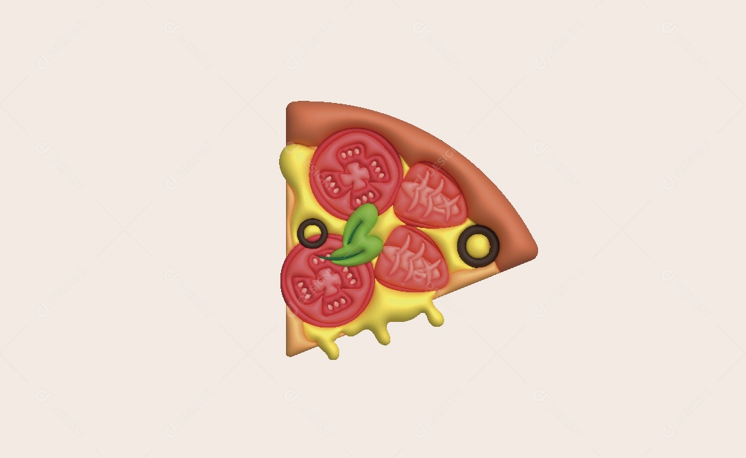 Fatia de Pizza Ilustração 3D Vetor EPS