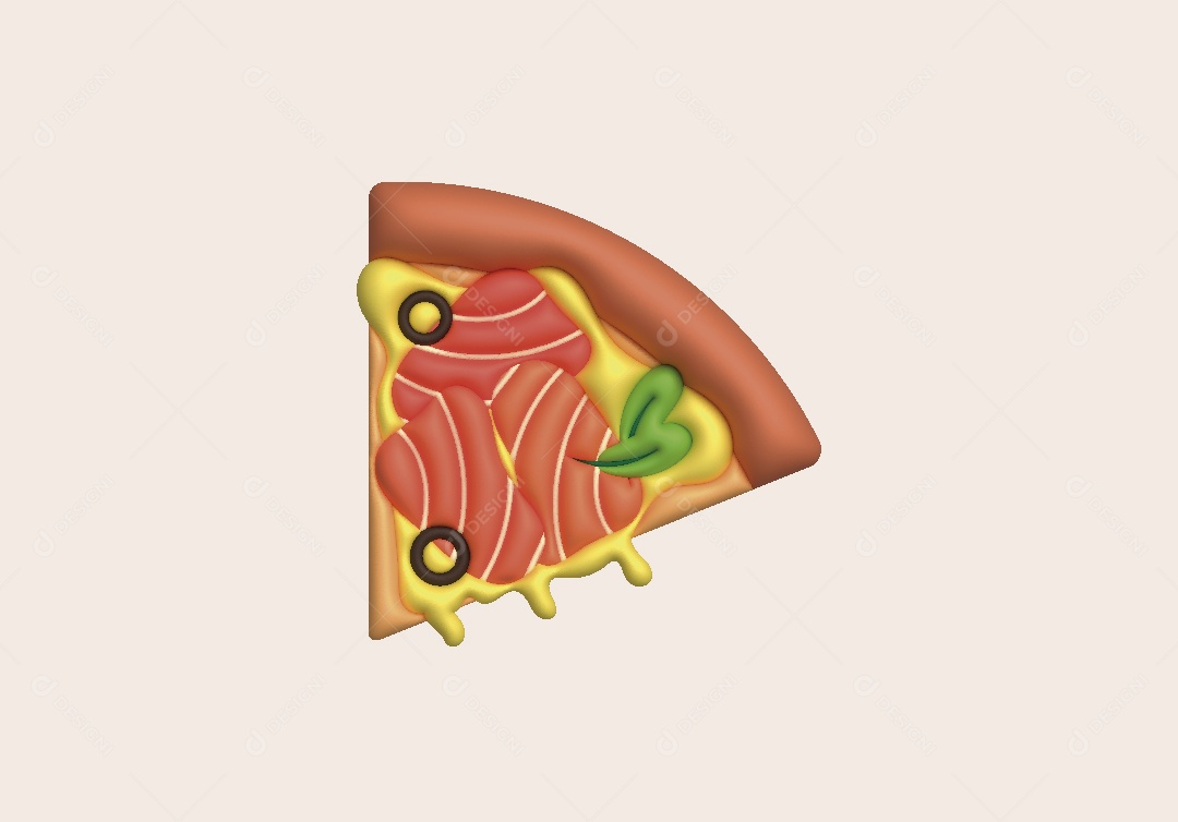Fatia de Pizza Ilustração 3D Vetor EPS