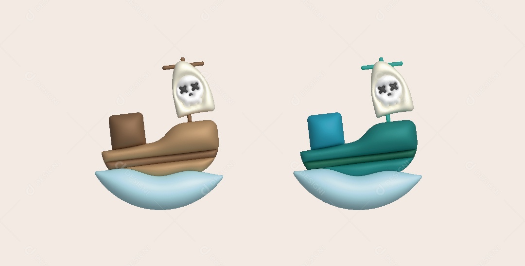 Navio Ilustração 3D Vetor EPS