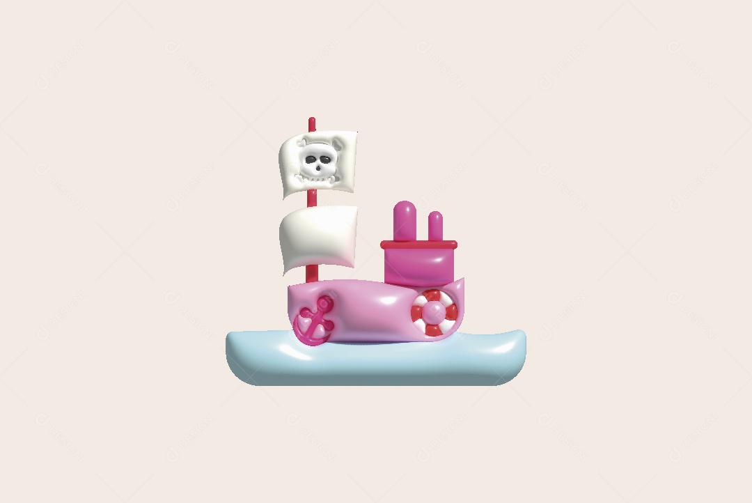 Navio Ilustração 3D Vetor EPS