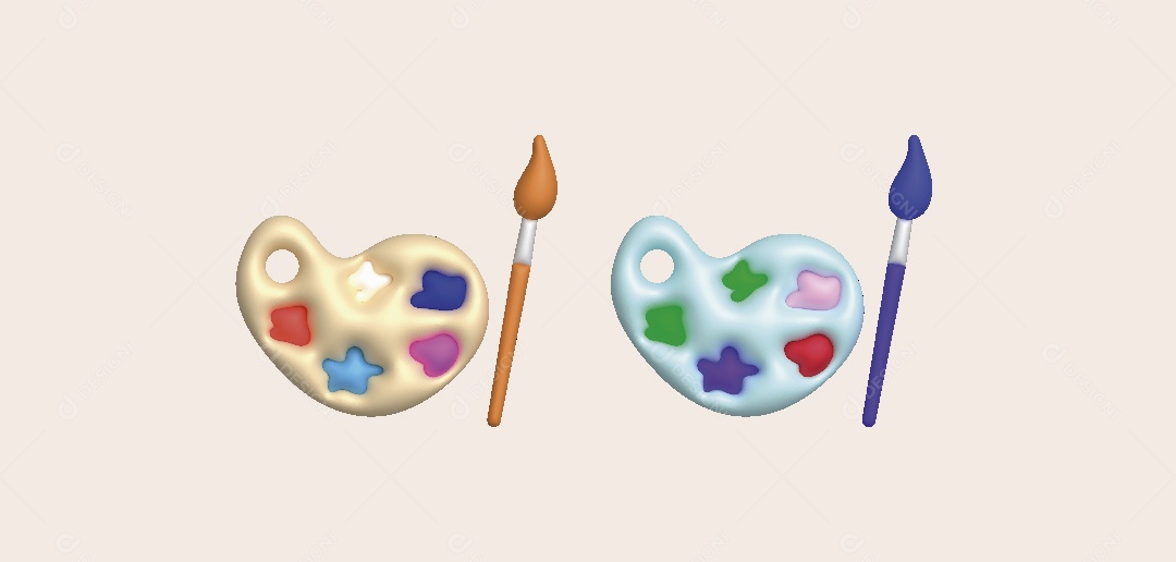 Paleta Ilustração 3D Vetor EPS