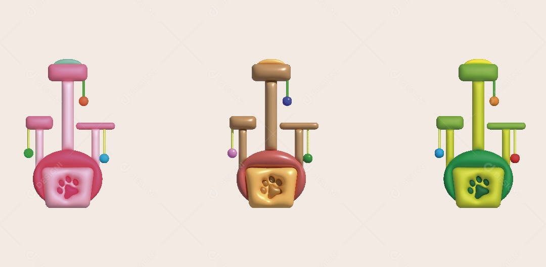 Cama de Gato Ilustração 3D Vetor EPS