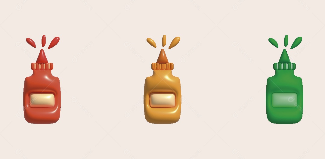 Ketchup Ilustração 3D Vetor EPS