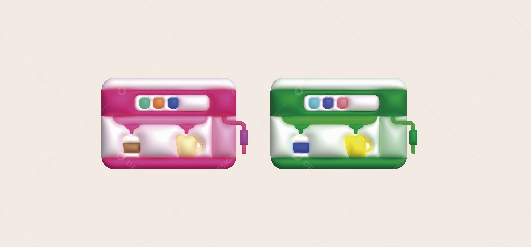 Maquina de Café Expresso Ilustração 3D Vetor EPS