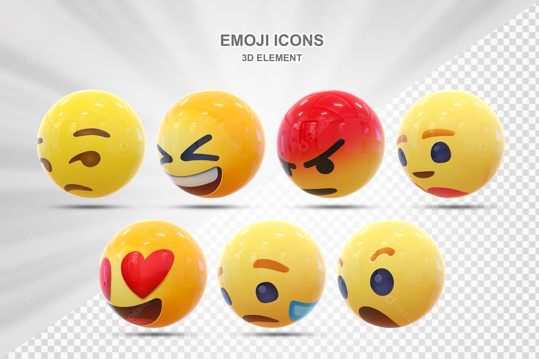 Emojis 3D Rede Social Para Composição PSD