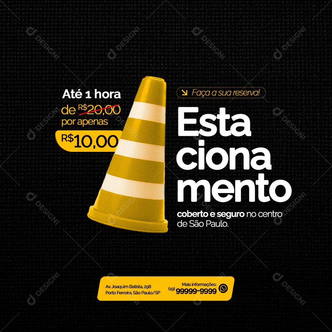 Semana Black Friday Estacionamento Faça a sua Reserva Coberto e Seguro Social Media PSD Editável