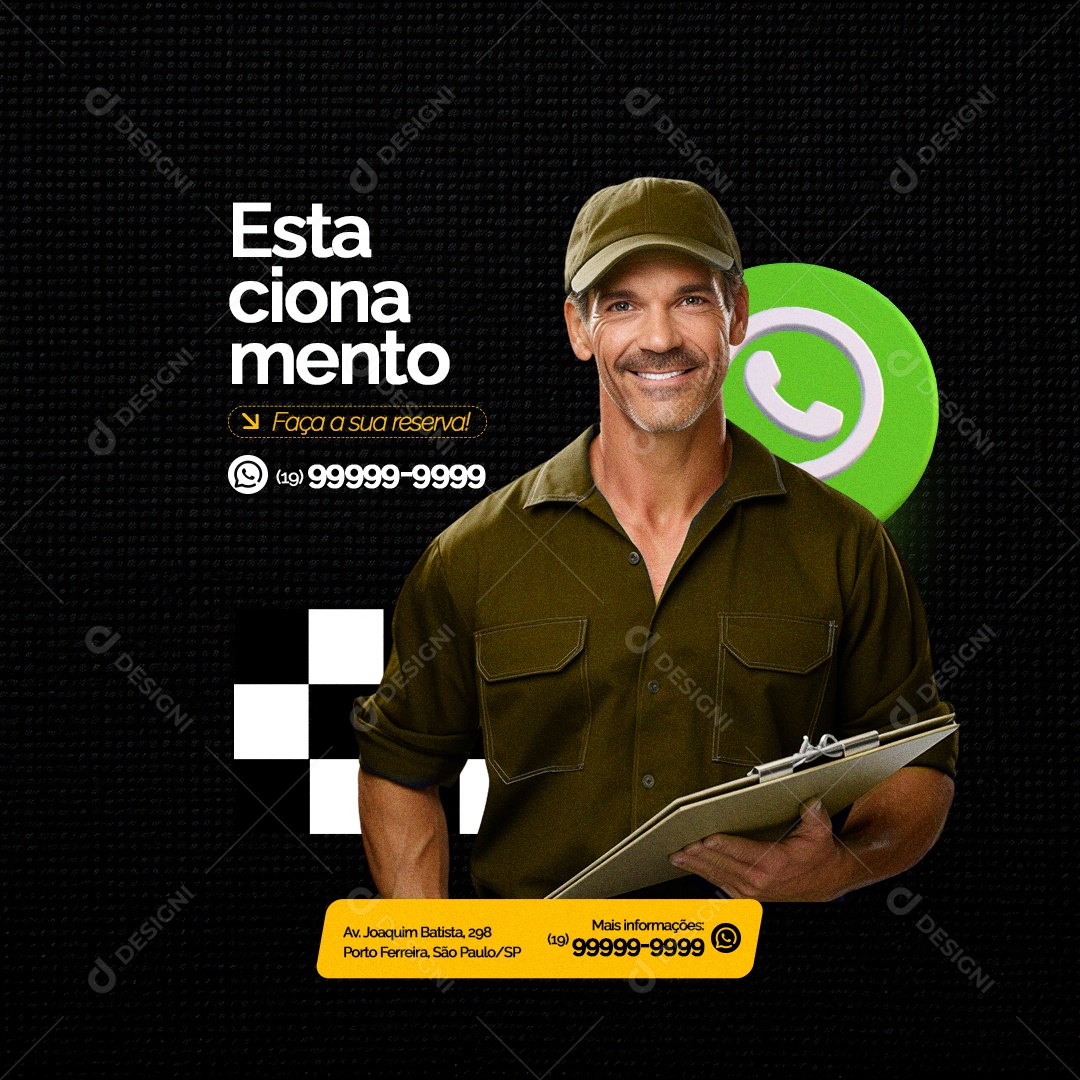 Semana Black Friday Estacionamento Faça a sua Reserva WhatsApp Social Media PSD Editável