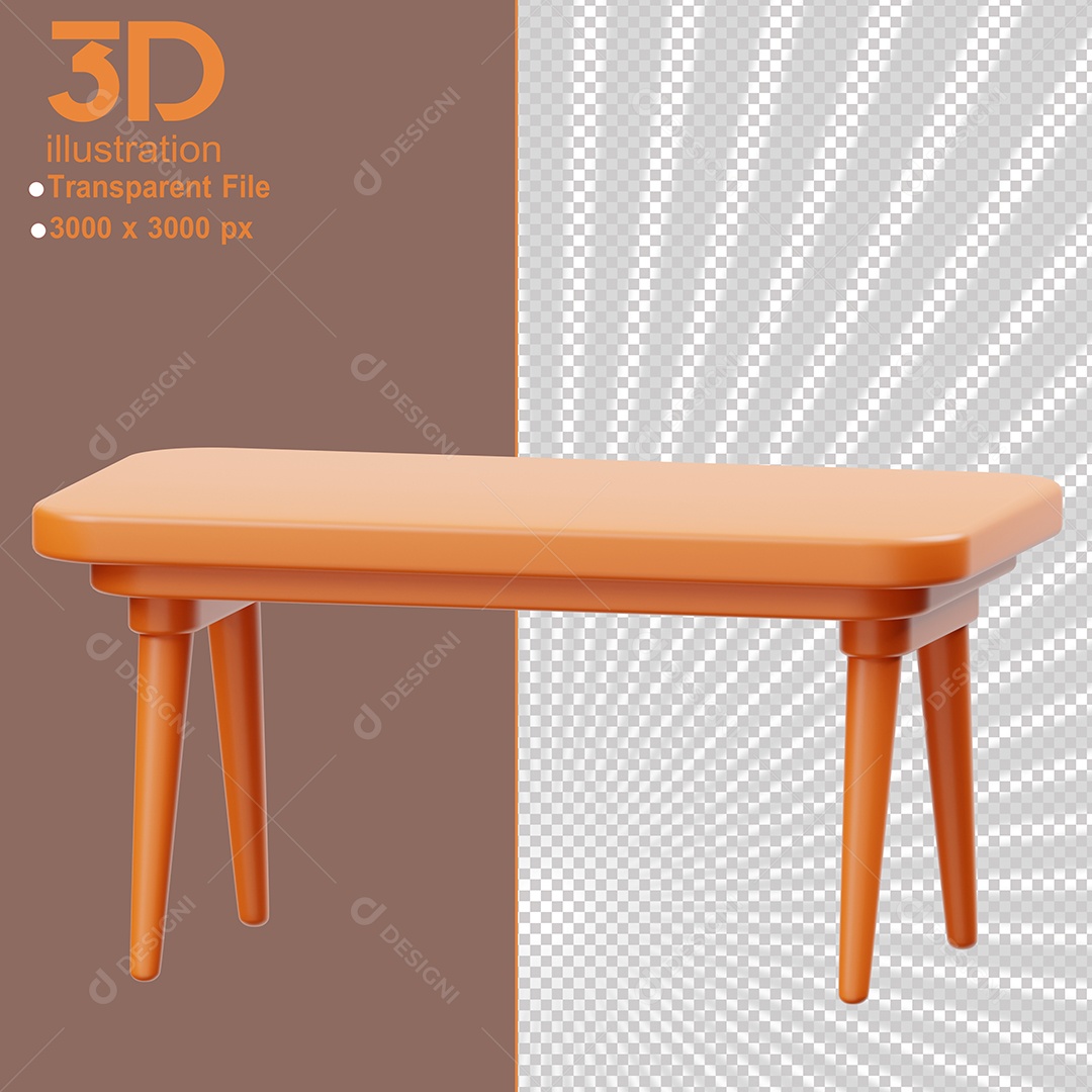 Mobile Coffee Table 3D Element for PSD Composition