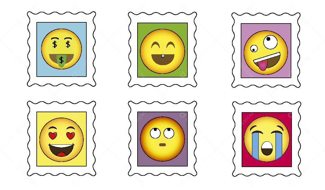 Conjunto de Emoji Ilustração Vetor EPS