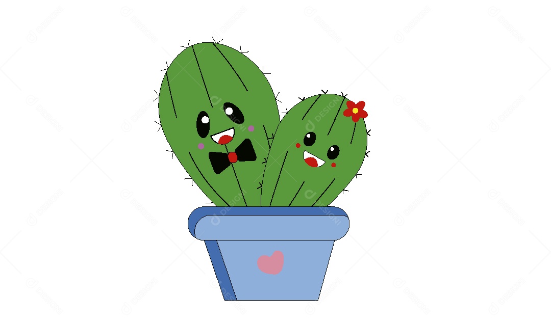 Cacto Personagem Ilustração Vetor EPS