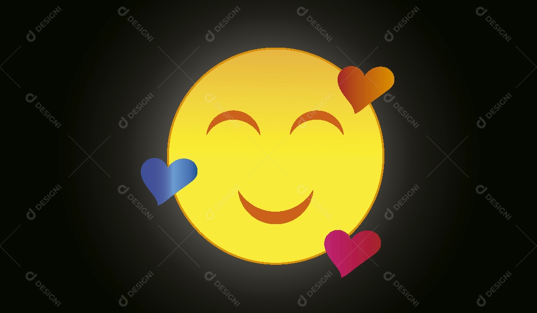 Emoji Apaixonado Ilustração Vetor EPS