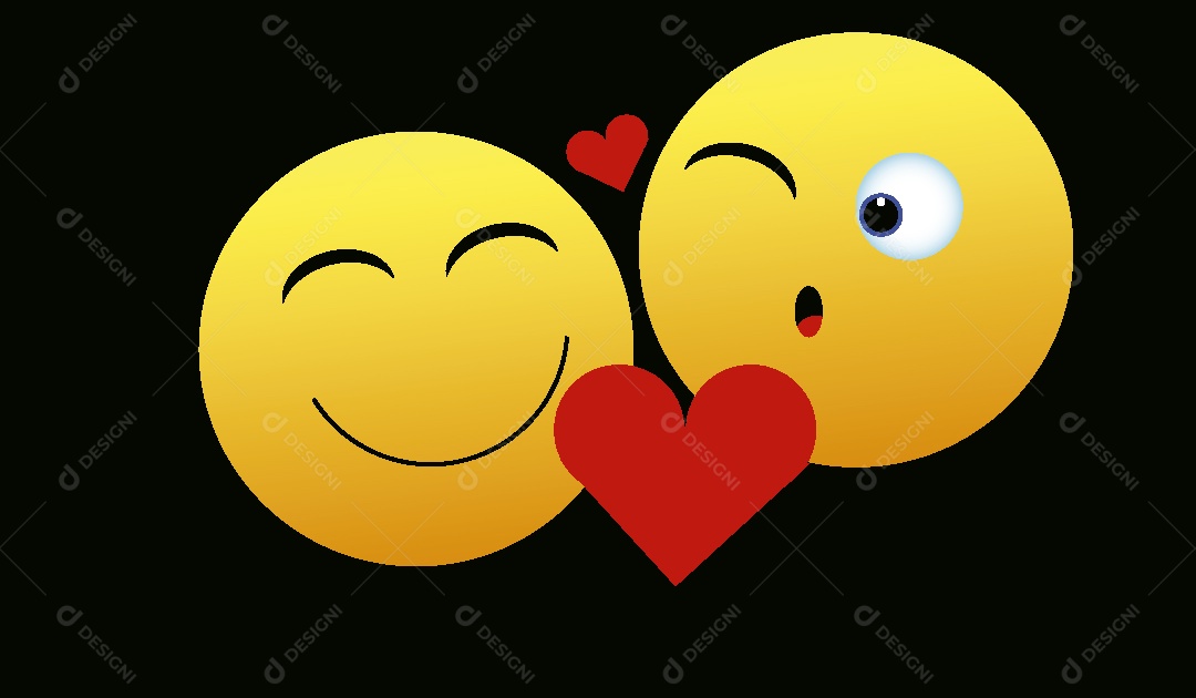 Emoji Apaixonado Ilustração Vetor EPS