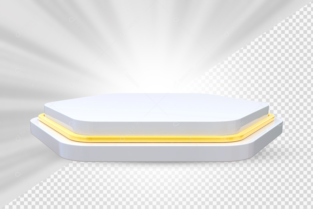 Elemento 3D Podium Branco Para Composição PSD