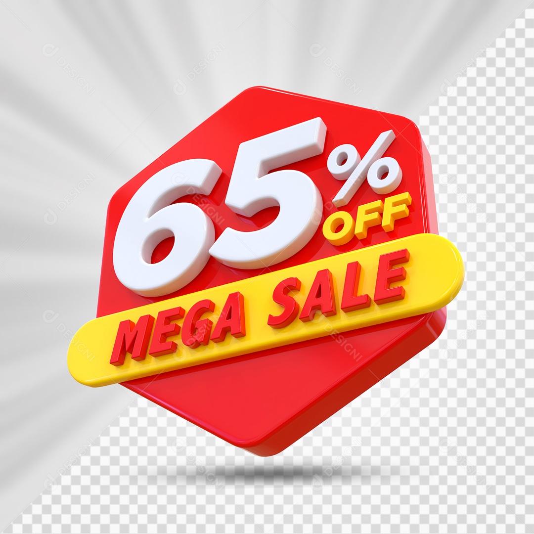 65% Off Mega Sale Red 3D Stamp For PSD Composition