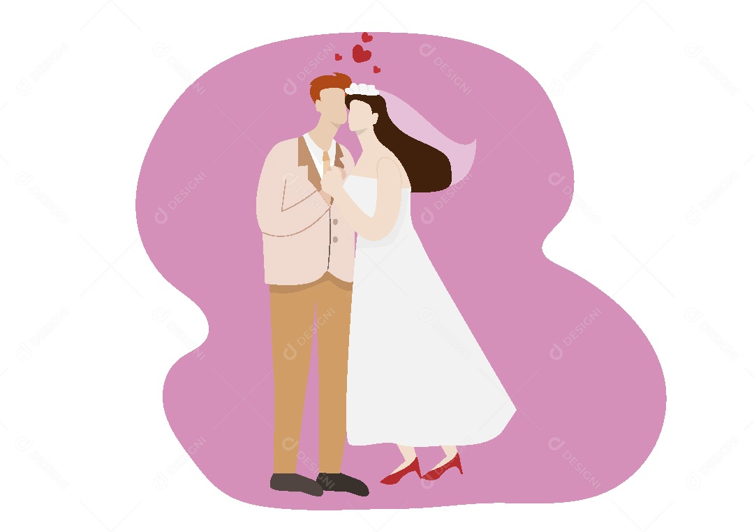 Casal de Noivos Ilustração Vetor EPS