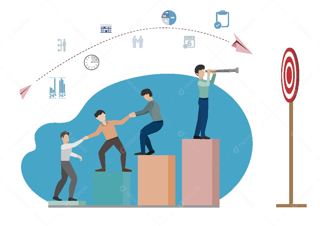 Empresários se Ajudando Ilustração Vetor EPS