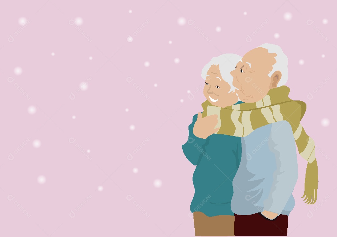 Casal de Idosos Ilustração Vetor EPS