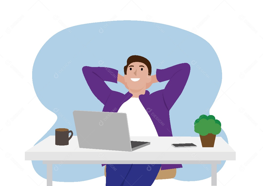 Empresário Feliz Ilustração Vetor EPS