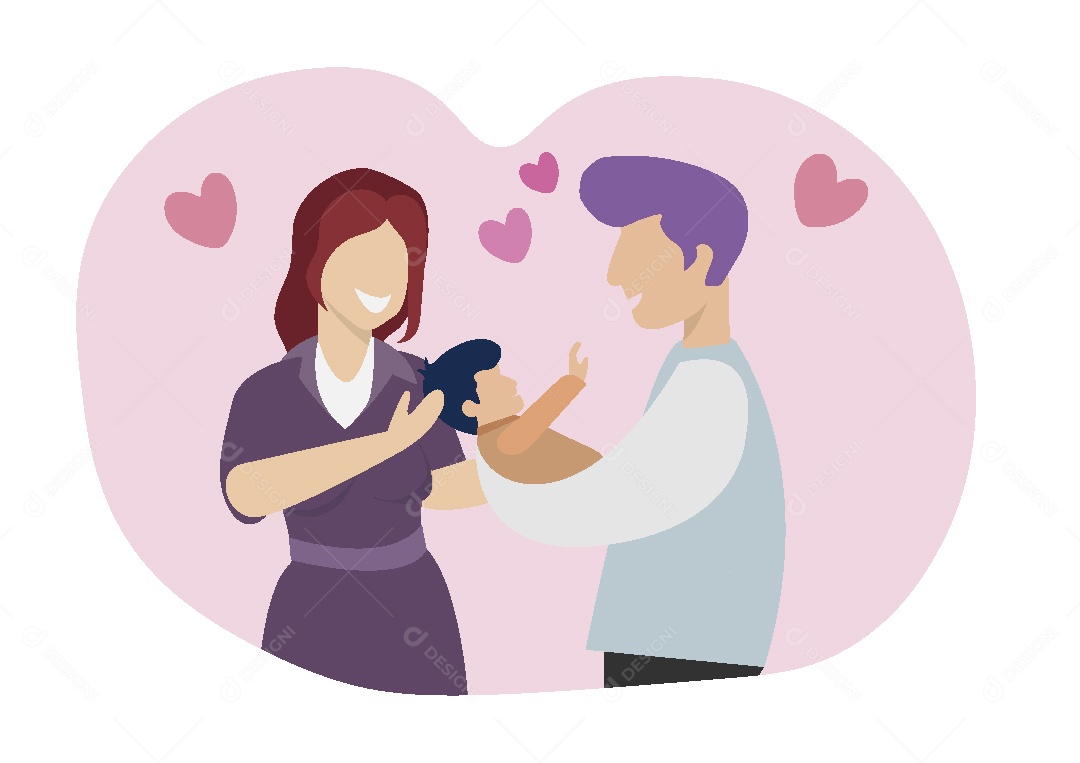 Linda Família Ilustração Vetor EPS