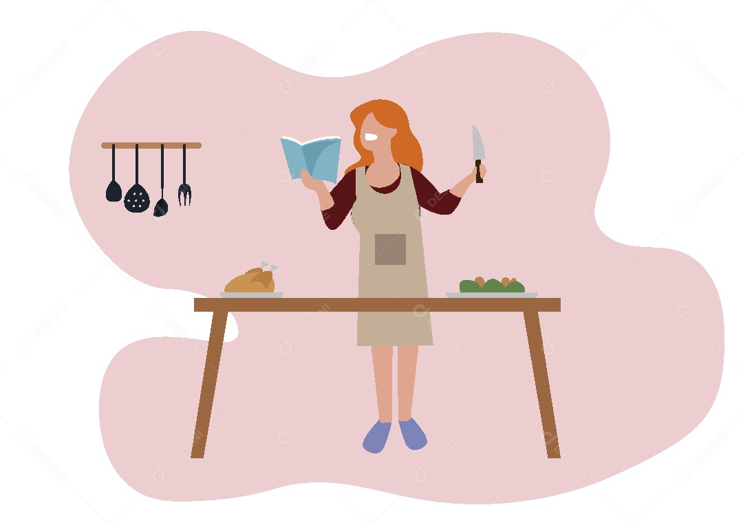 Cozinheira Ilustração Vetor EPS
