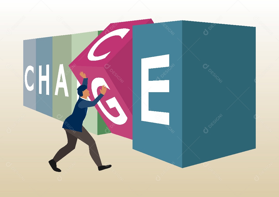 Empresário Mudando os Planos Ilustração Vetor EPS