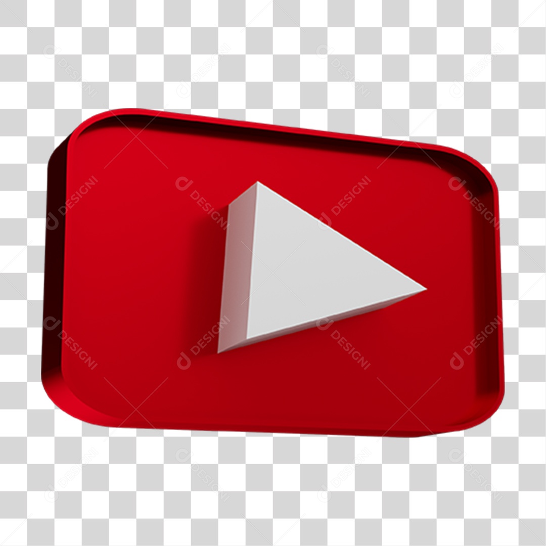 Logo 3D YouTube ícone Texto PNG Transparente