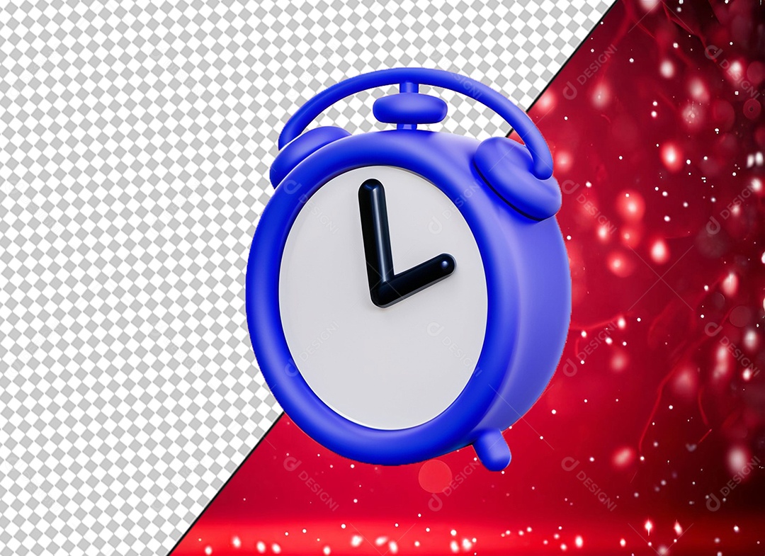 Despertador Alarme Relógio Roxo Elemento 3D para Composição PSD