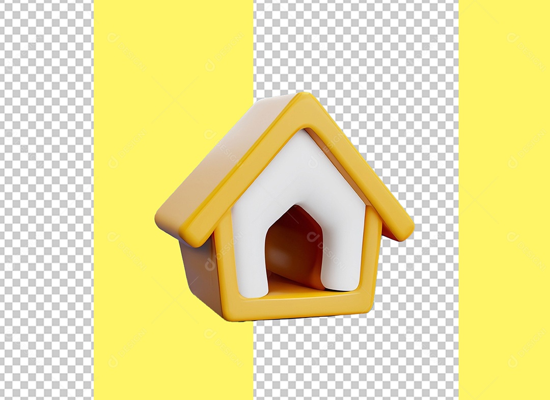 Elemento 3D Casinha De Cachorro para Composição PSD