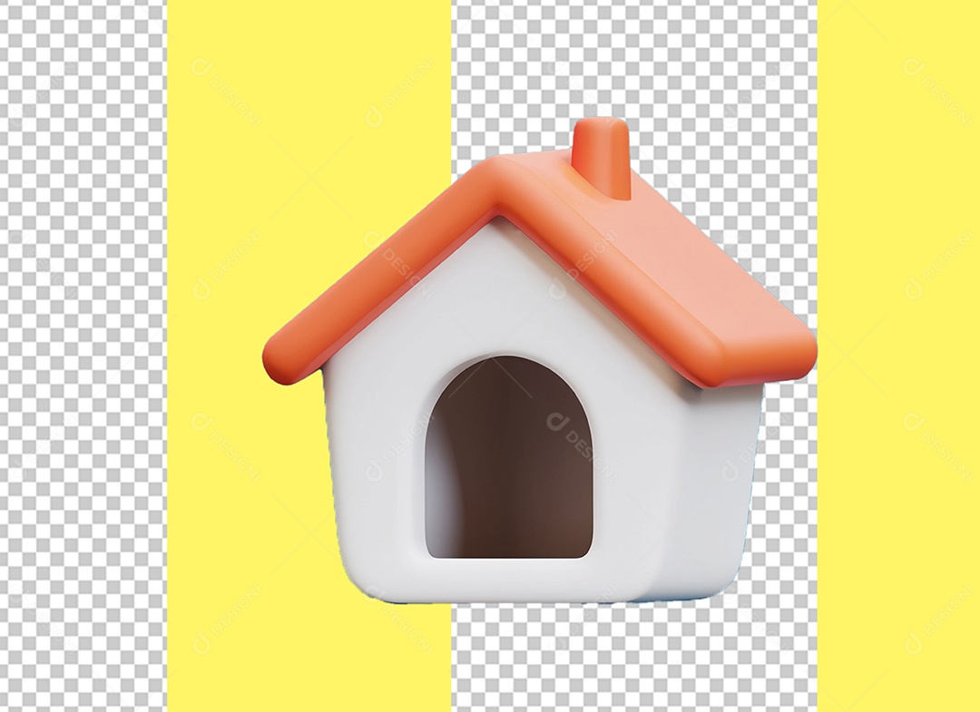 Elemento 3D Casinha De Cachorro para Composição PSD