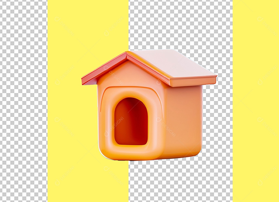 Elemento 3D Casinha De Cachorro para Composição PSD