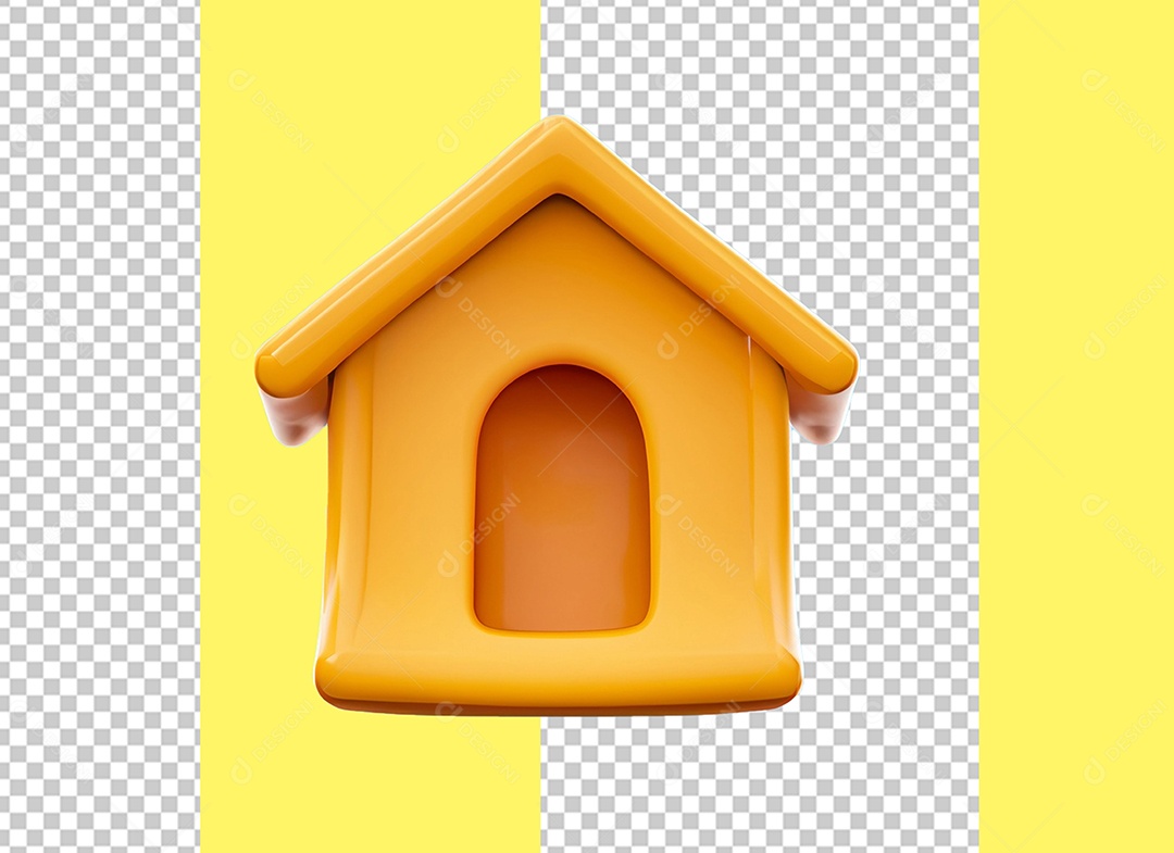 Elemento 3D Casinha De Cachorro para Composição PSD