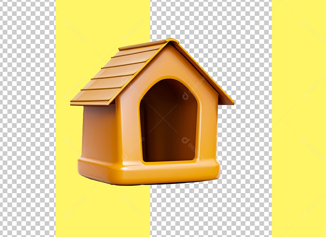 Elemento 3D Casinha De Cachorro para Composição PSD