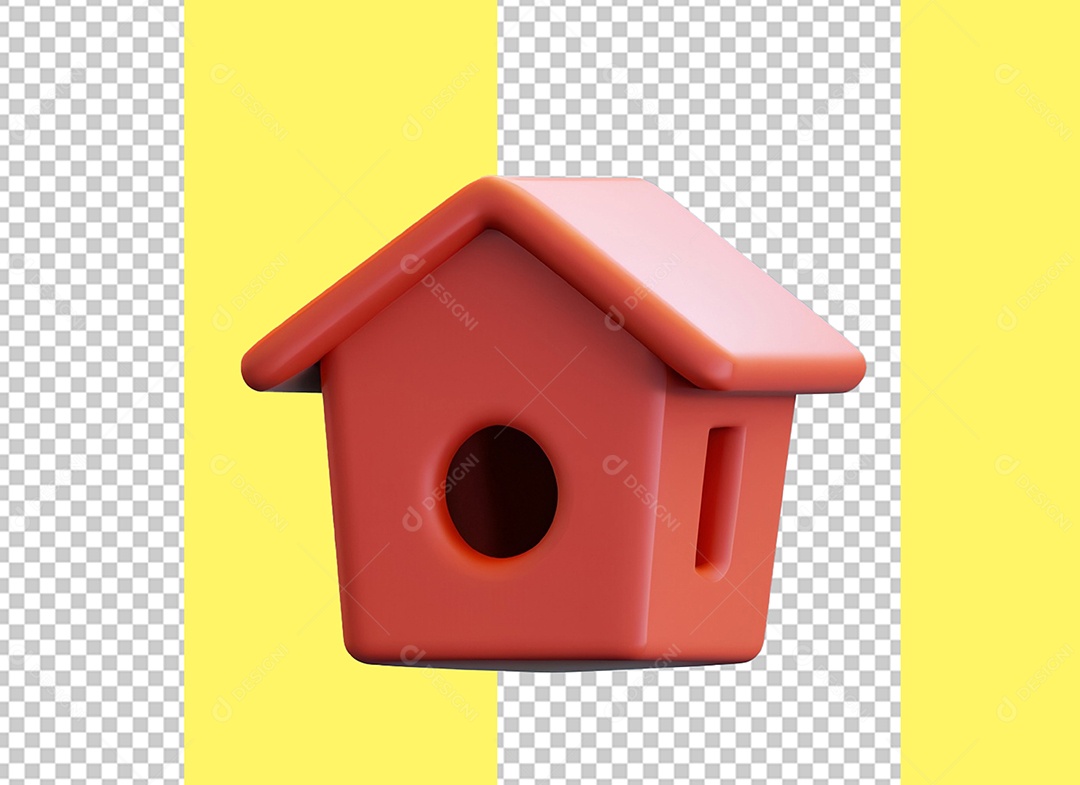 Casinha De Cachorro Elemento 3D Vermelho para Composição PSD