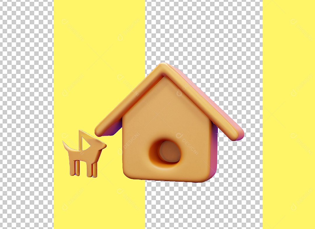 Casinha De Cachorro Elemento 3D para Composição PSD