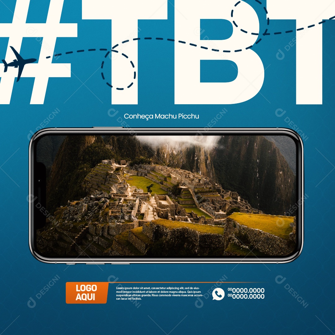 Agência de Viagens Conheça Machu Picchu Tbt Social Media PSD Editável