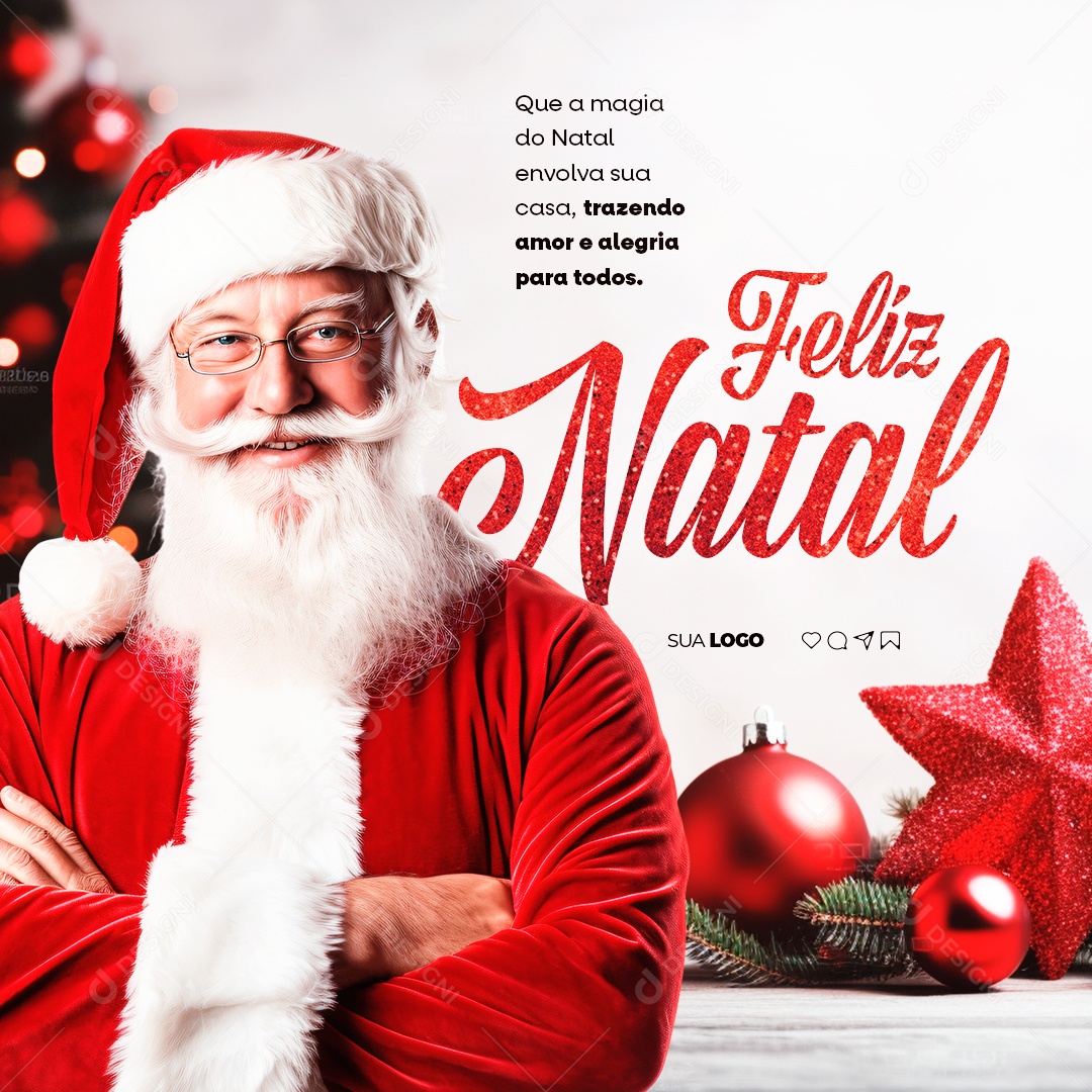 Social Media Feliz Natal Que a Magia do Natal Envolva sua Casa PSD Editável